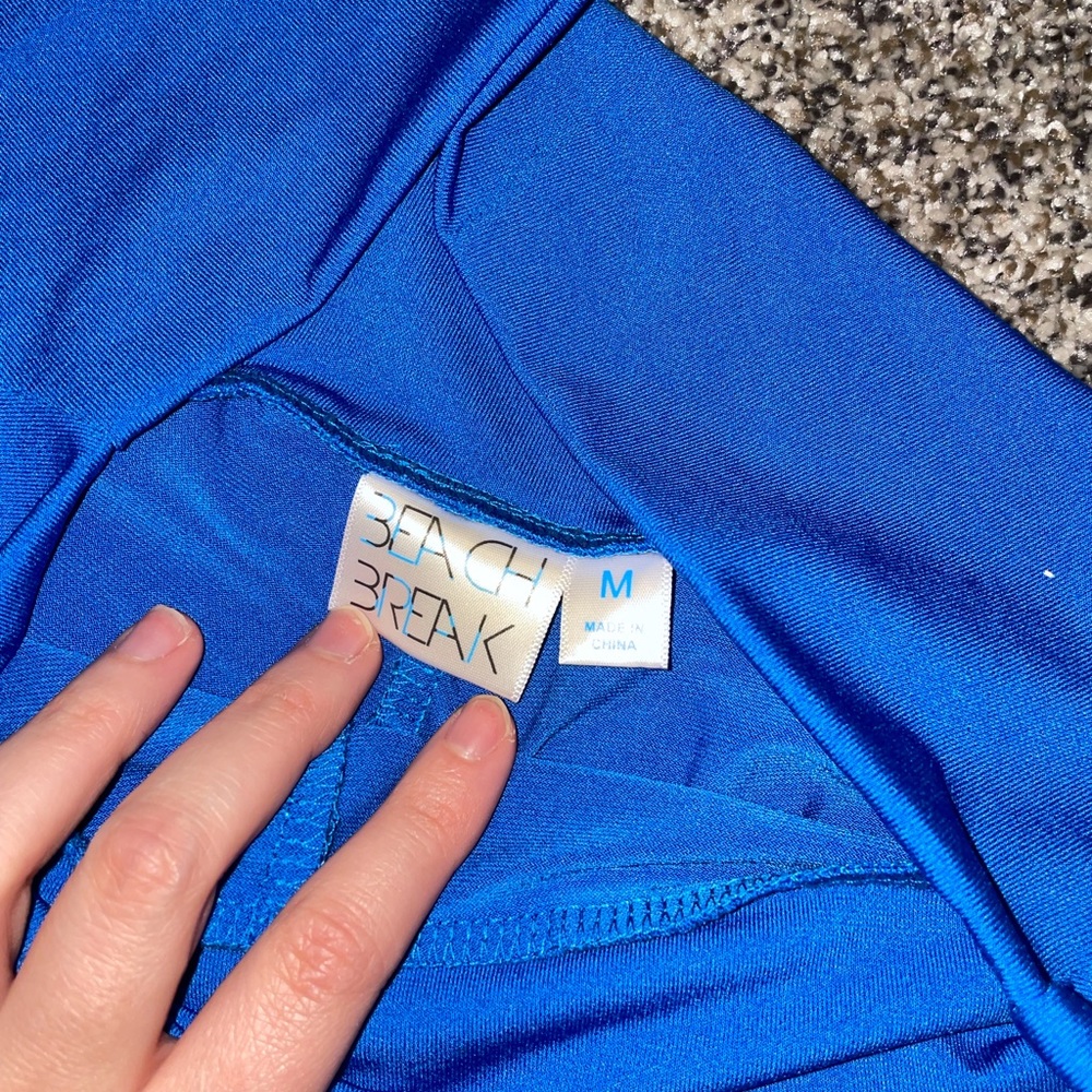 Ultra wide leg blue cover up pants